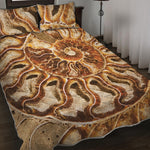 Ammonite Fossil Print Quilt Bed Set