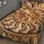 Ammonite Fossil Print Quilt Bed Set