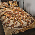 Ammonite Fossil Print Quilt Bed Set