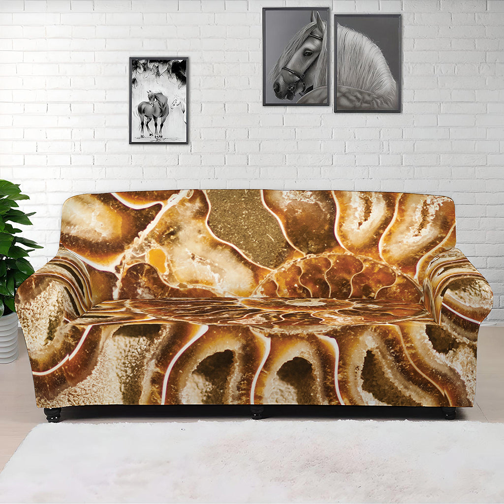 Ammonite Fossil Print Sofa Cover