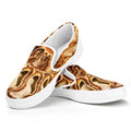 Ammonite Fossil Print White Slip On Sneakers