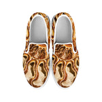 Ammonite Fossil Print White Slip On Shoes
