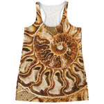 Ammonite Fossil Print Women's Racerback Tank Top