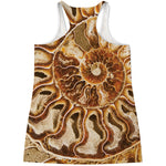 Ammonite Fossil Print Women's Racerback Tank Top