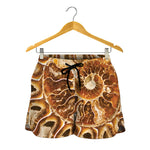 Ammonite Fossil Print Women's Shorts
