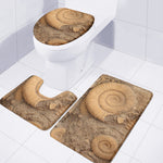 Ammonite Shell Fossil Print 3 Piece Bath Mat Set