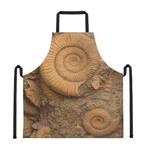 Ammonite Shell Fossil Print Apron