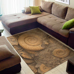 Ammonite Shell Fossil Print Area Rug