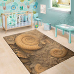 Ammonite Shell Fossil Print Area Rug