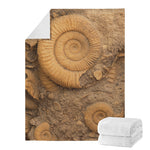 Ammonite Shell Fossil Print Blanket