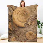 Ammonite Shell Fossil Print Blanket