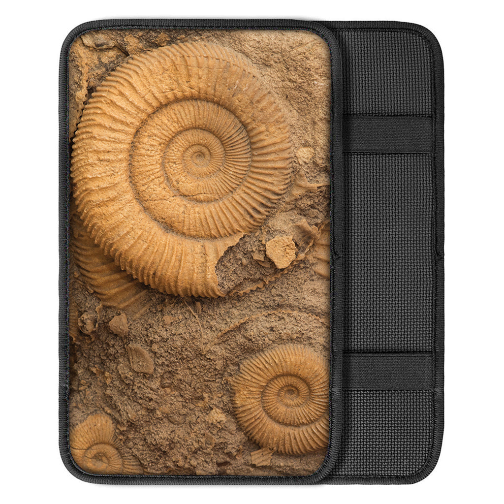 Ammonite Shell Fossil Print Car Center Console Cover