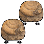 Ammonite Shell Fossil Print Car Headrest Covers