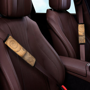 Ammonite Shell Fossil Print Car Seat Belt Covers