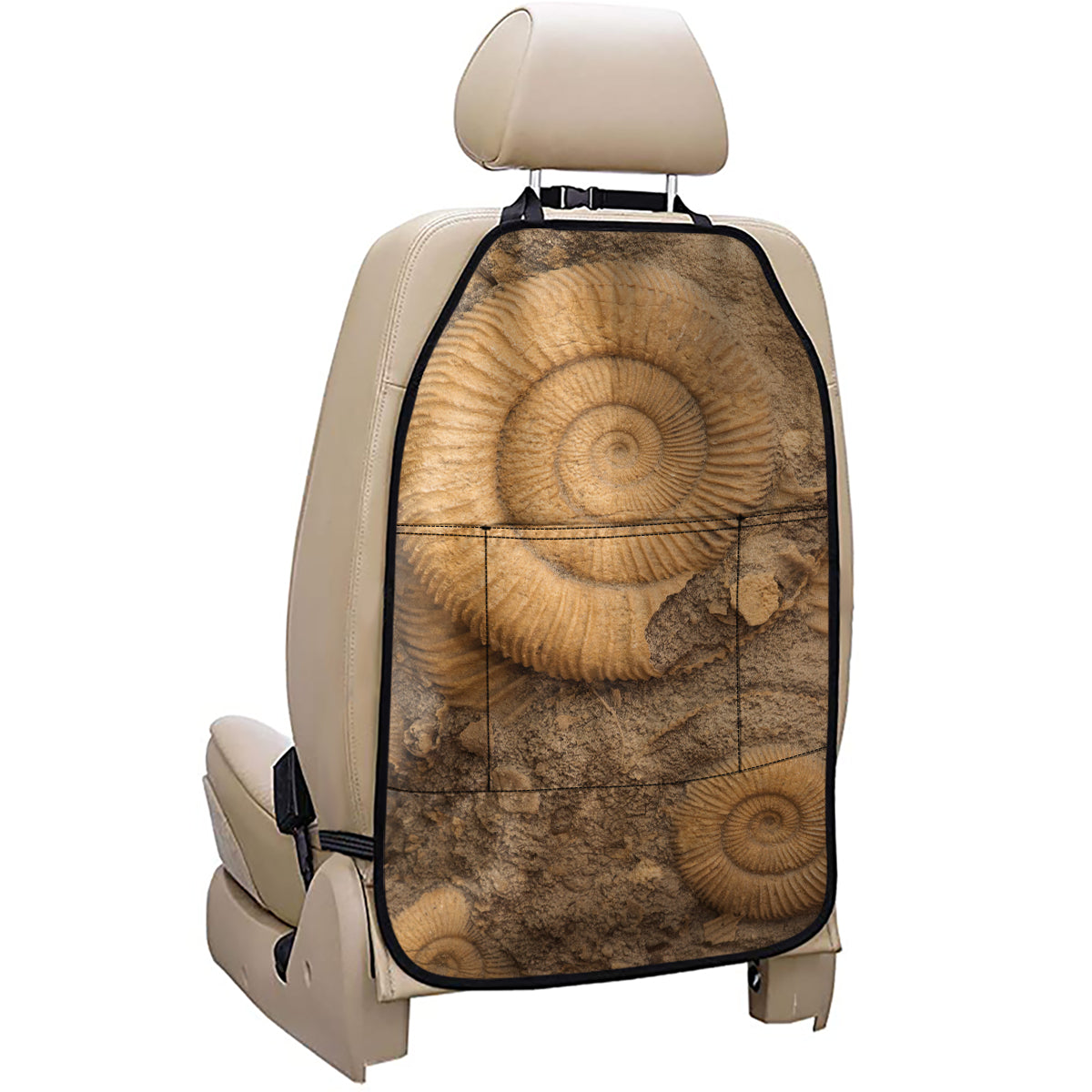 Ammonite Shell Fossil Print Car Seat Organizers