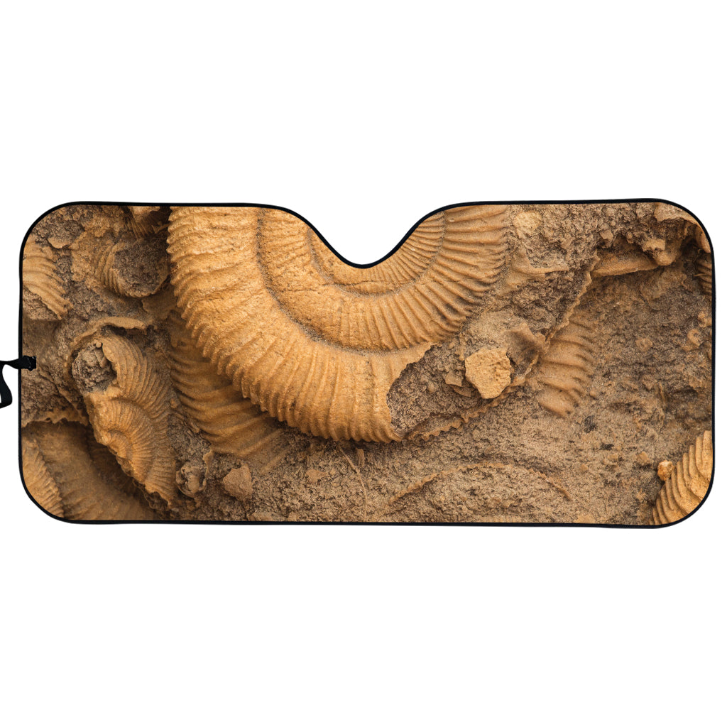 Ammonite Shell Fossil Print Car Sun Shade