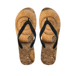 Ammonite Shell Fossil Print Flip Flops