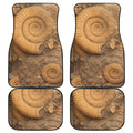 Ammonite Shell Fossil Print Front and Back Car Floor Mats