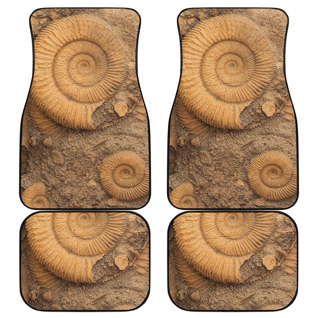 Ammonite Shell Fossil Print Front and Back Car Floor Mats
