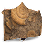 Ammonite Shell Fossil Print Hooded Blanket