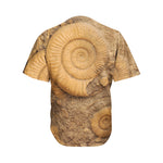 Ammonite Shell Fossil Print Men's Baseball Jersey