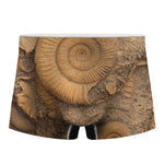 Ammonite Shell Fossil Print Men's Boxer Briefs