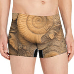 Ammonite Shell Fossil Print Men's Boxer Briefs