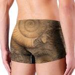 Ammonite Shell Fossil Print Men's Boxer Briefs