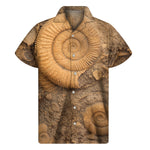 Ammonite Shell Fossil Print Men's Short Sleeve Shirt