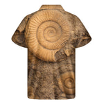 Ammonite Shell Fossil Print Men's Short Sleeve Shirt