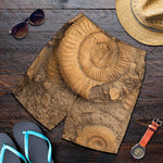 Ammonite Shell Fossil Print Men's Shorts