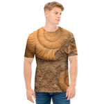 Ammonite Shell Fossil Print Men's T-Shirt