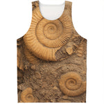 Ammonite Shell Fossil Print Men's Tank Top