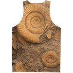Ammonite Shell Fossil Print Men's Tank Top