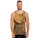 Ammonite Shell Fossil Print Men's Tank Top