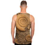 Ammonite Shell Fossil Print Men's Tank Top