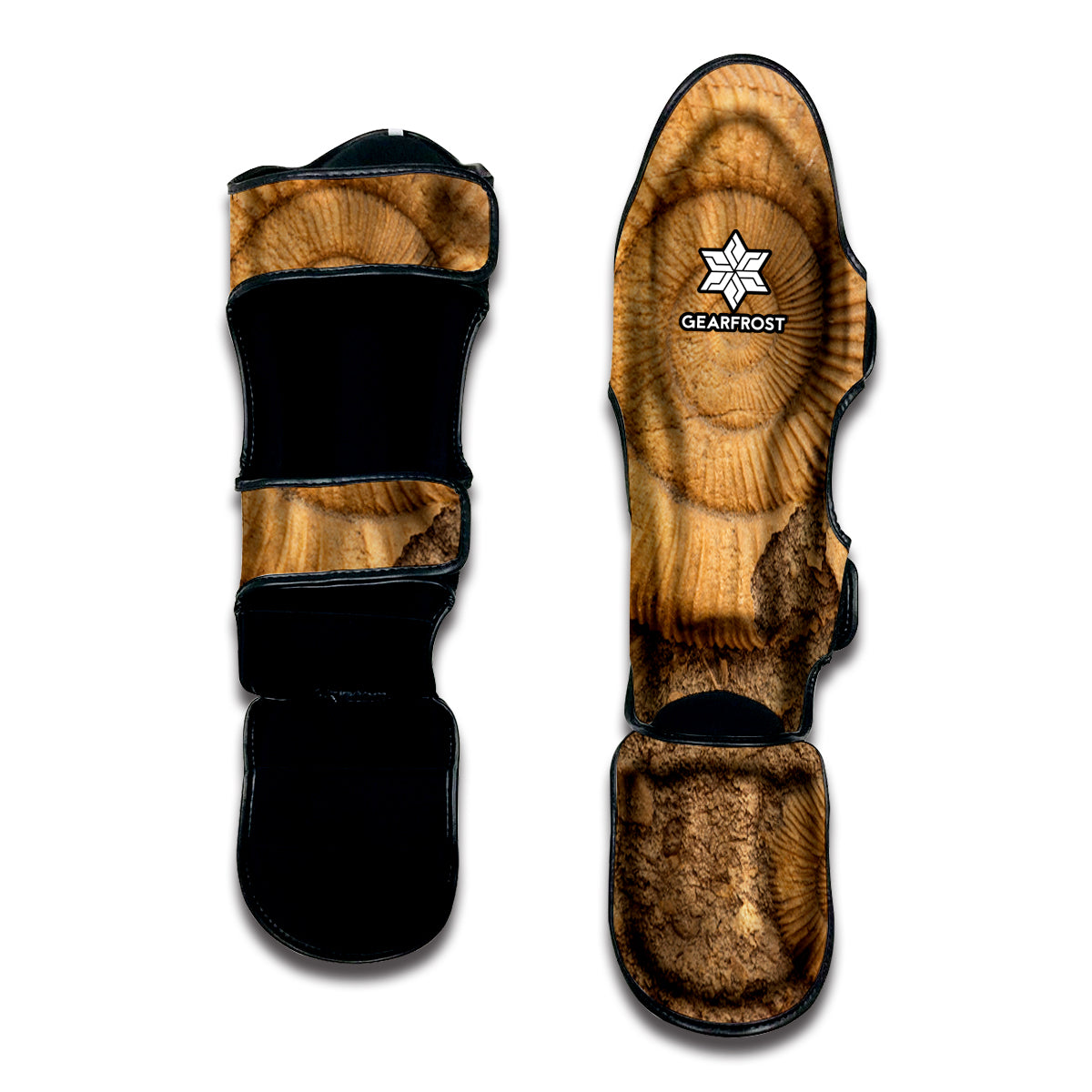Ammonite Shell Fossil Print Muay Thai Shin Guard