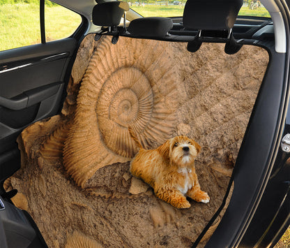 Ammonite Shell Fossil Print Pet Car Back Seat Cover