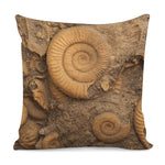 Ammonite Shell Fossil Print Pillow Cover