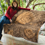 Ammonite Shell Fossil Print Quilt