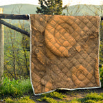 Ammonite Shell Fossil Print Quilt