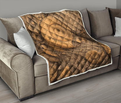 Ammonite Shell Fossil Print Quilt