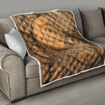 Ammonite Shell Fossil Print Quilt