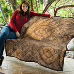 Ammonite Shell Fossil Print Quilt