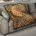 Ammonite Shell Fossil Print Quilt