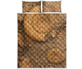 Ammonite Shell Fossil Print Quilt Bed Set