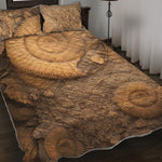 Ammonite Shell Fossil Print Quilt Bed Set