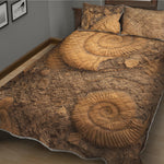 Ammonite Shell Fossil Print Quilt Bed Set