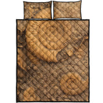 Ammonite Shell Fossil Print Quilt Bed Set