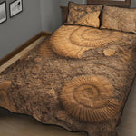 Ammonite Shell Fossil Print Quilt Bed Set